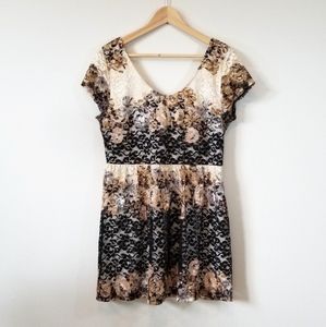 Topshop Lace Overlay Ombre Party Holiday Dress Sz 12 US